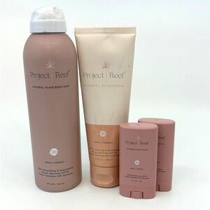 Project Reef Mineral Sunscreen Set SPF 30 Mist, Lotion, SPF 50 Sun-Sticks 4pc
